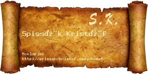 Spissák Kristóf névjegykártya