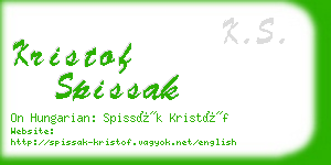 kristof spissak business card